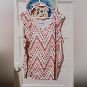 Cozee Corner Chevron Pattern Sleeveless Tank.Top 4x A-51